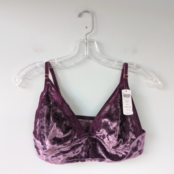 NWT Soma Women's Size M Purple Velvet Illusion Bralette - Picture 4 of 13